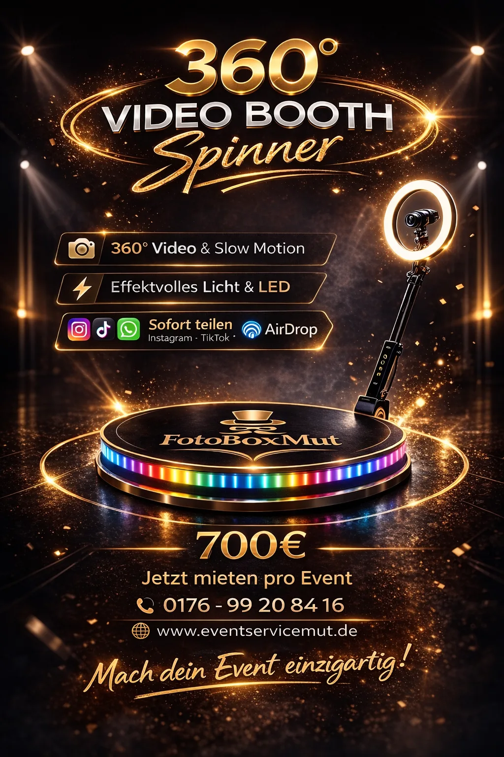 360 Grad Videobooth Spinner